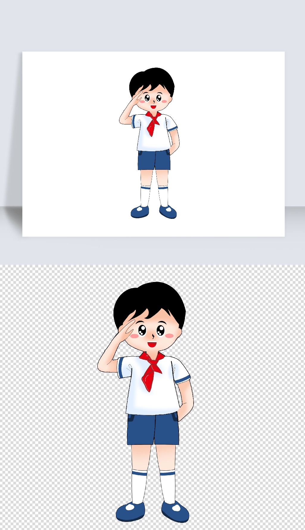 卡通手绘可爱学生男生插画元素