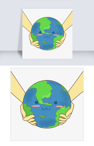 手绘爱护地球插画