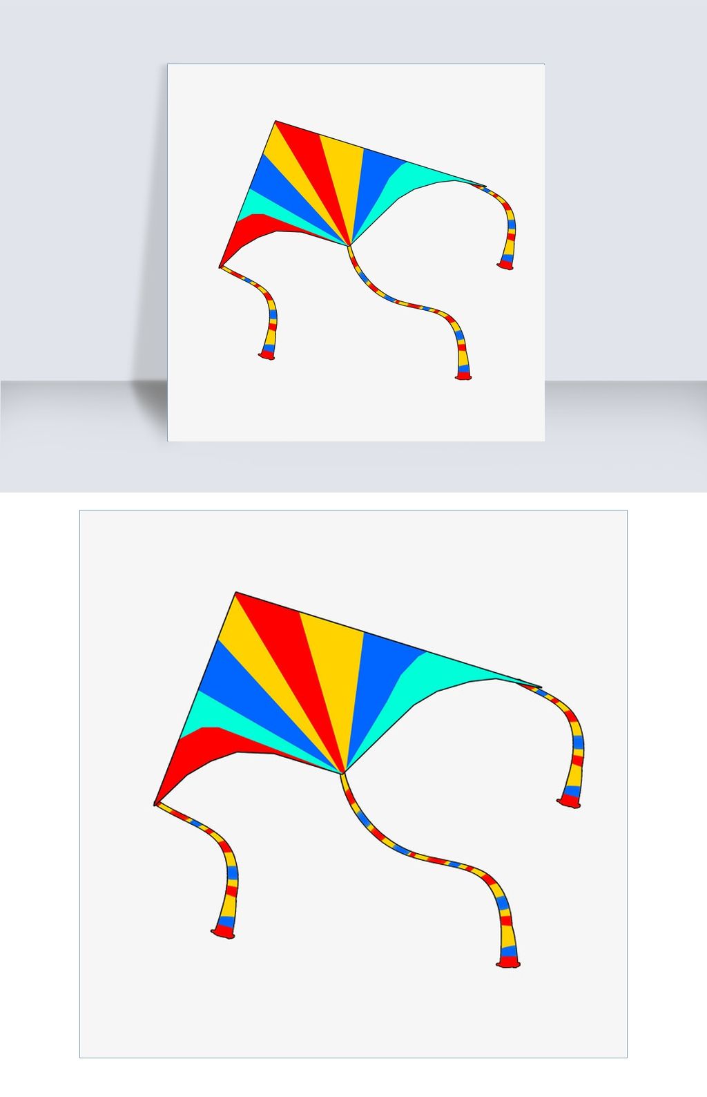 手绘高飞的风筝插画