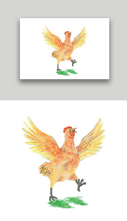 母鸡图 真实插画|母鸡水彩