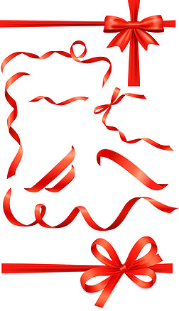 红色丝带绸缎红飘带旗帜建党免抠素材图片