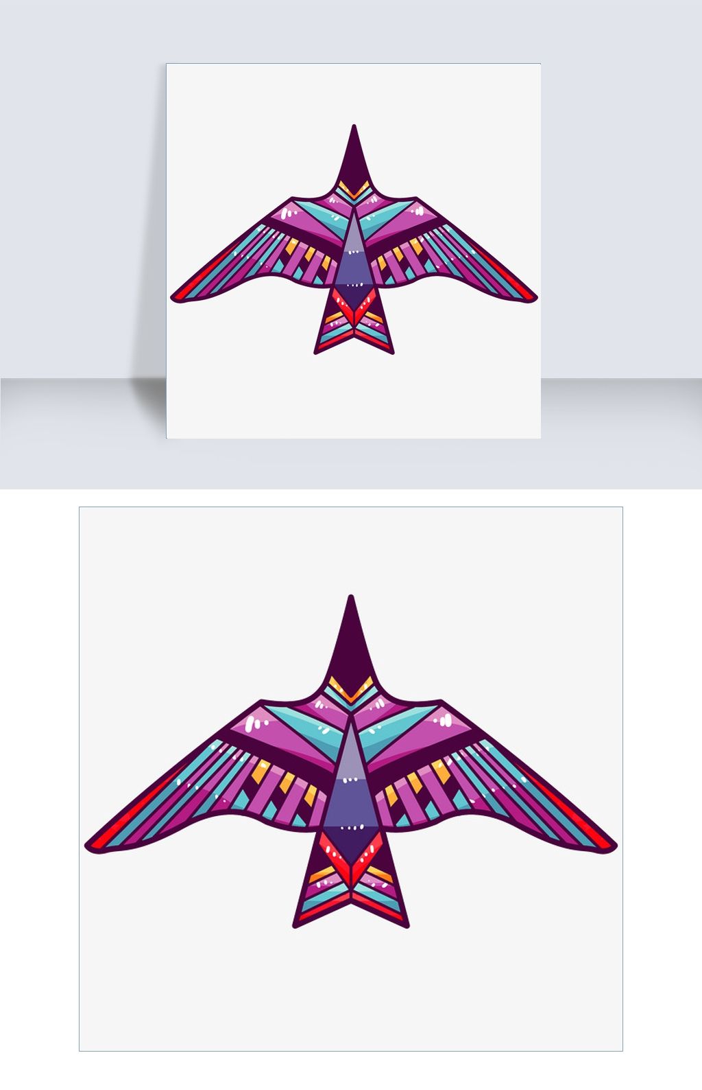 彩色老鹰风筝插画