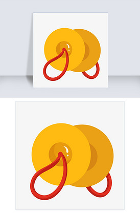 中国风铜锣乐器插画