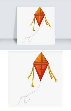 手绘菱形风筝插画