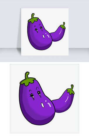 卡通可爱的茄子插画