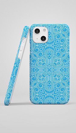 天蓝色古典抽象纹理几苹果手机壳图案设计