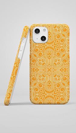 橙色古典抽象纹理几苹果手机壳图案设计