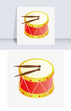 手绘黄色的洋鼓插画