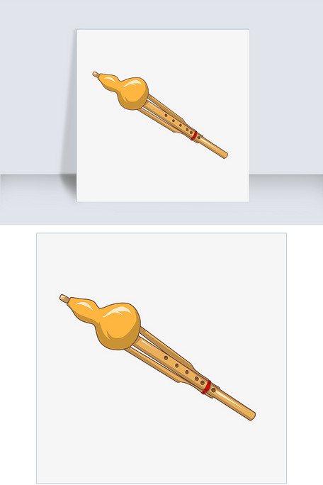 手绘黄色葫芦丝插画