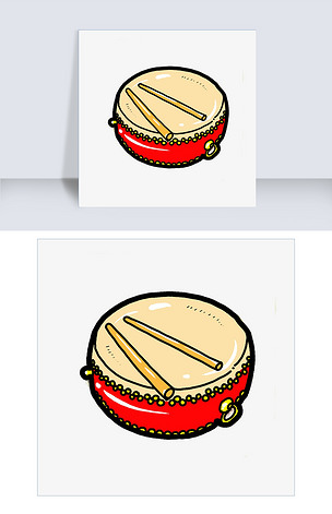 手绘中国风鼓插画
