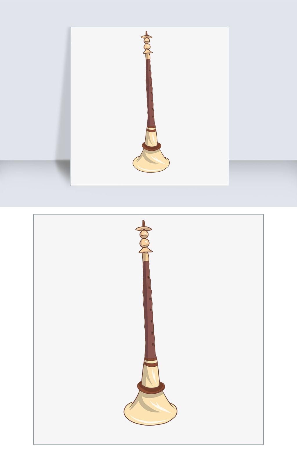 卡通手绘吹喇叭插画