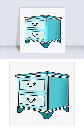 手绘欧式床头柜插画