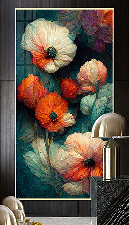 欧式画 玄关玄关|唯美欧式花卉油画玄关装饰画4