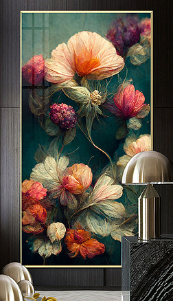 欧式画 玄关玄关|唯美欧式花卉油画玄关装饰画