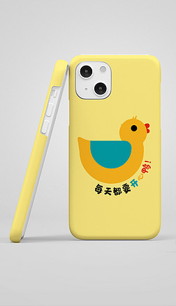 创意可爱卡通几何动物鸭子手机壳图案设计