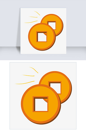 卡通手绘2019年金色铜钱