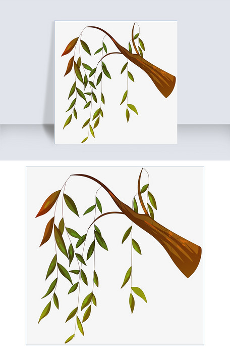 漂亮的柳树手绘插画图片素材(psb格式)免费下载_动漫人物大全-我图网