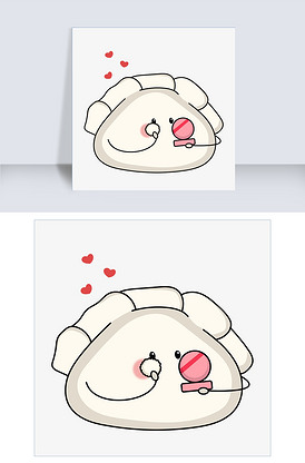 化妆的蒸饺手绘插画
