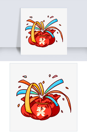 卡通开奖创意插画