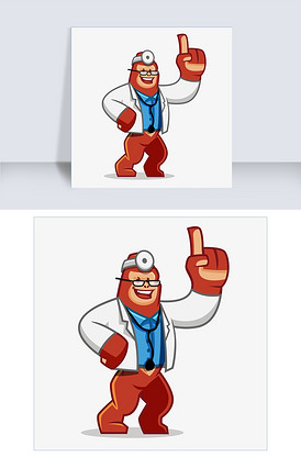 食指手势的大猩猩医生矢量素材