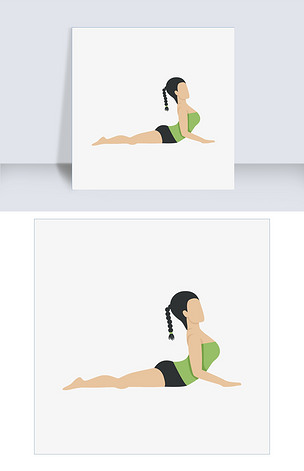 瑜伽趴着的动作姿势矢量素材
