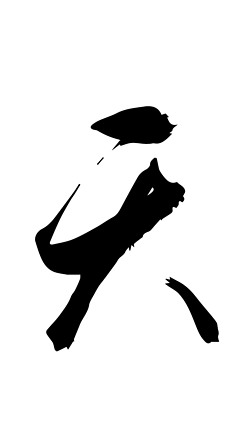 天字书法毛笔字创意素材