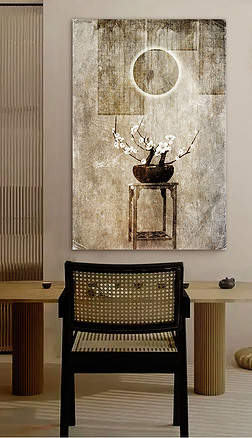 诧寂中式东方禅意复古简约装饰画13