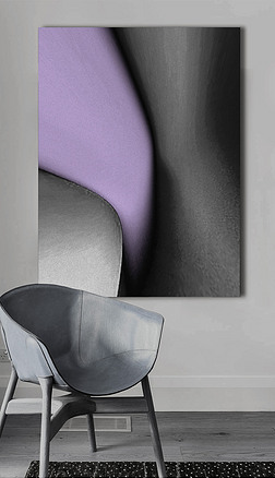 里昂の品味抽象黑白紫色意象变幻欧美装饰画