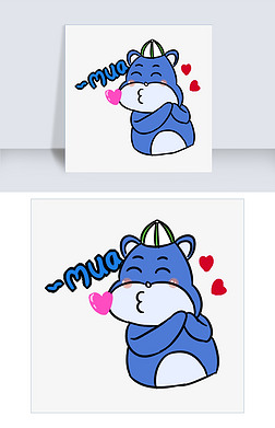 小熊表情mua蓝色考拉爱心表情