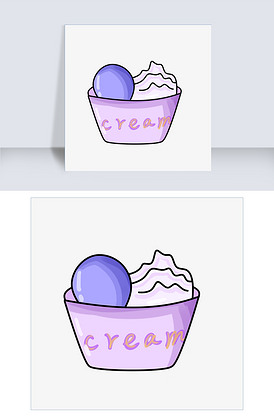 创意卡通雪糕杯插画