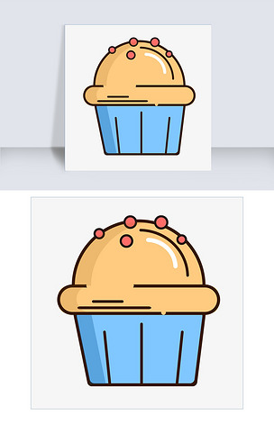 卡通手绘奶油蛋糕插画