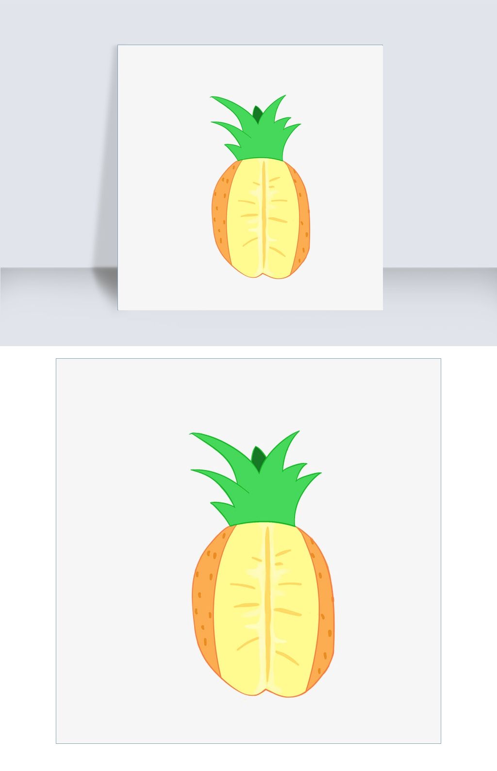 卡通美味水果切开的菠萝插画素材简介我图网提供卡通美味水果切开的
