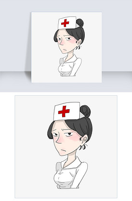 手绘医疗主题急诊护士卡通插画