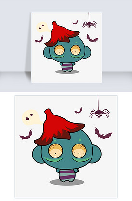 万圣节主题手绘卡通插画