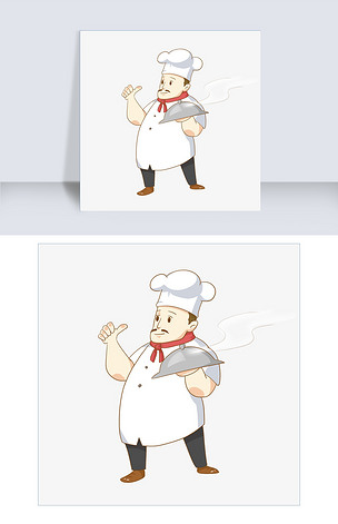 美食餐饮厨师竖大拇指手绘卡通人物0