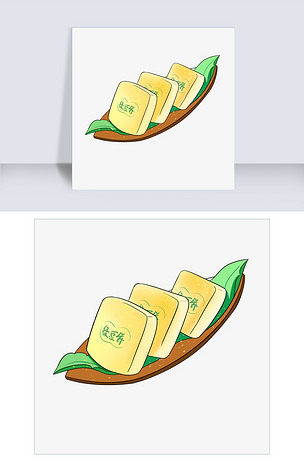 美食糕点绿豆饼插画