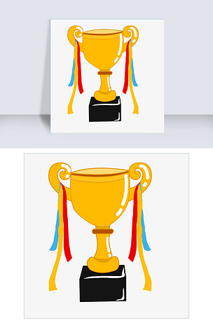 手绘冠军杯矢量插画