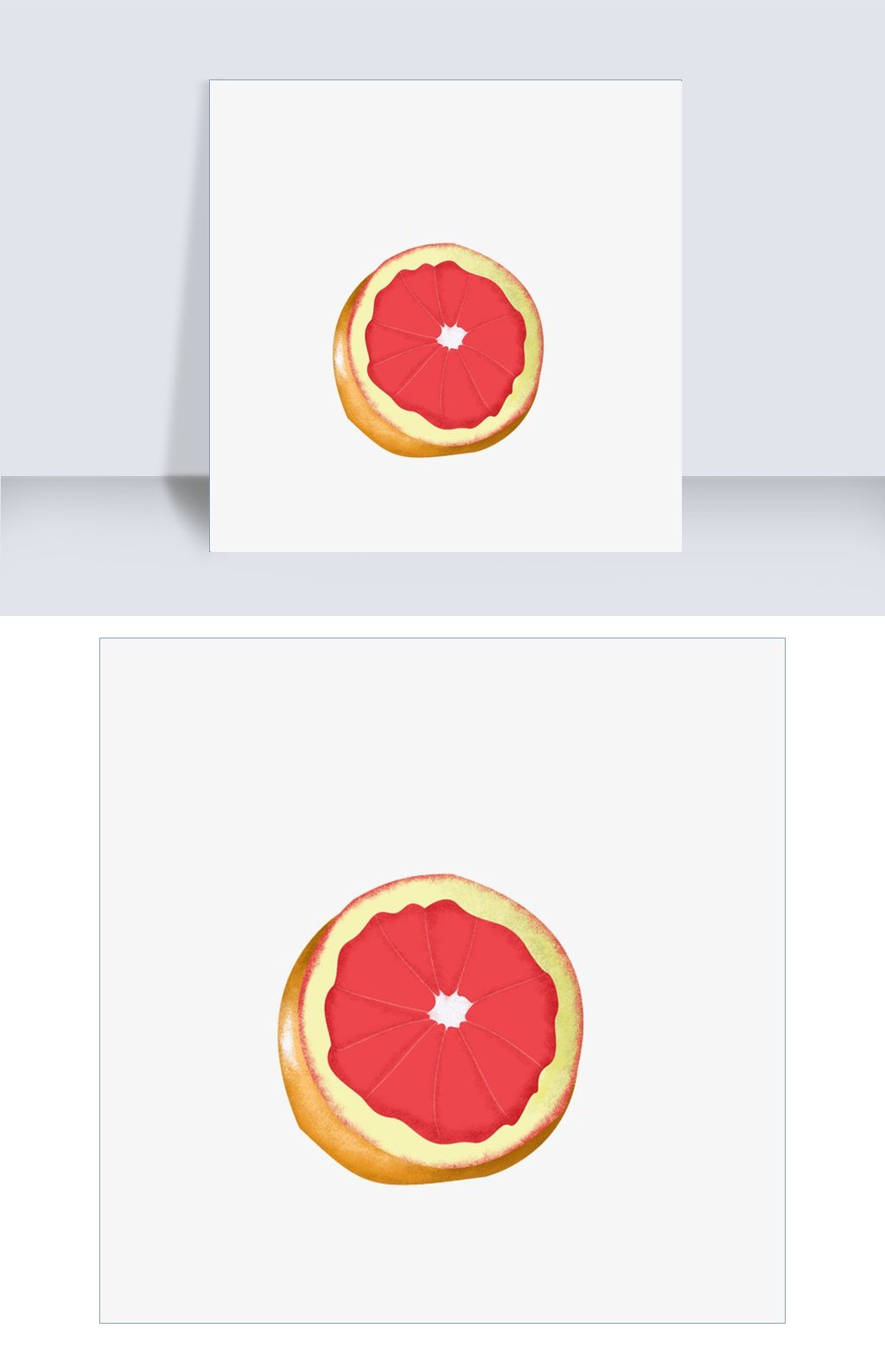 红色切开的柚子新鲜水果绿色食品天然