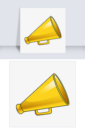 手绘双十二金色小喇叭插画