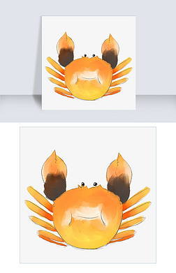 大蟹钳插画|卡通手绘大钳子的大闸蟹