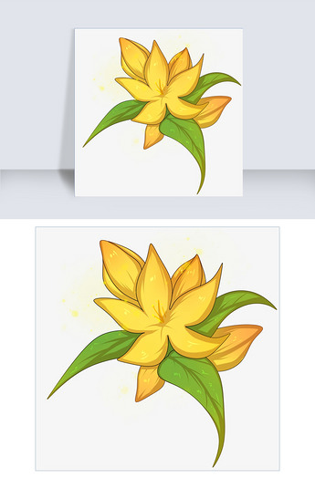 手绘黄色萱草花插画