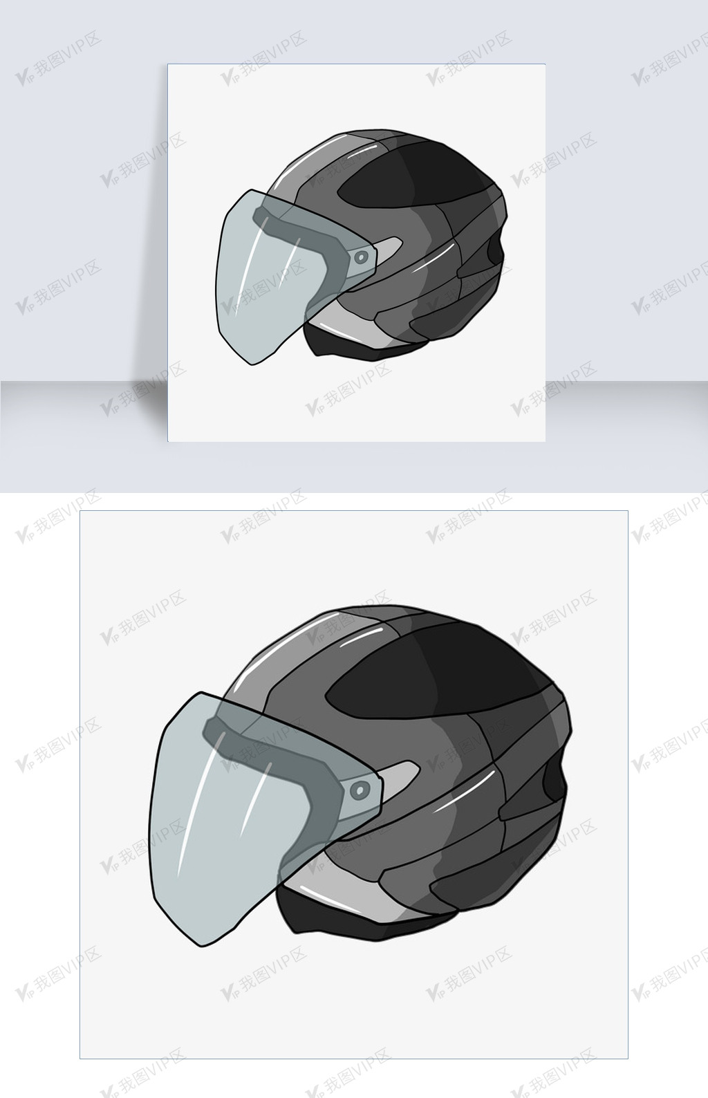 摩托车头盔装饰插画