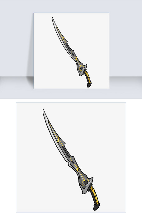 卡通手绘锋利佩刀插画