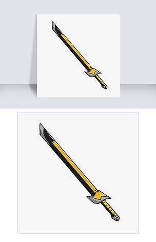 手绘兵器唐刀插画