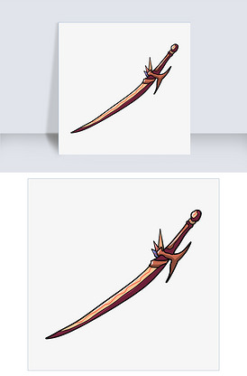 手绘创意宝刀插画