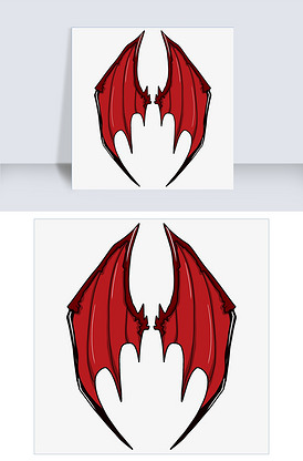 红色恶魔之翼插画