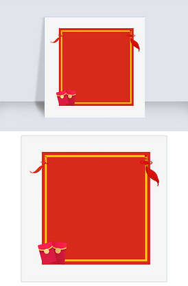 红色正方形边框图片素材_红色正方形边框模板下载-我图网vip素材
