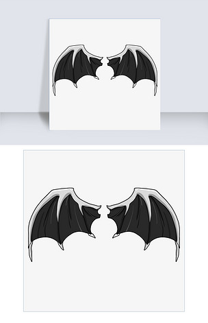 银灰色的恶魔之翼插画