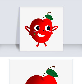 平安夜拟人苹果插画