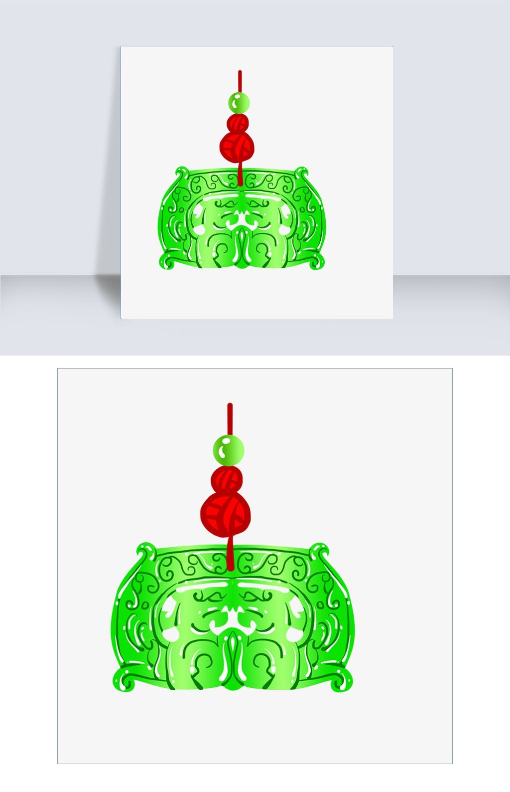 手绘的龙抱虎插画